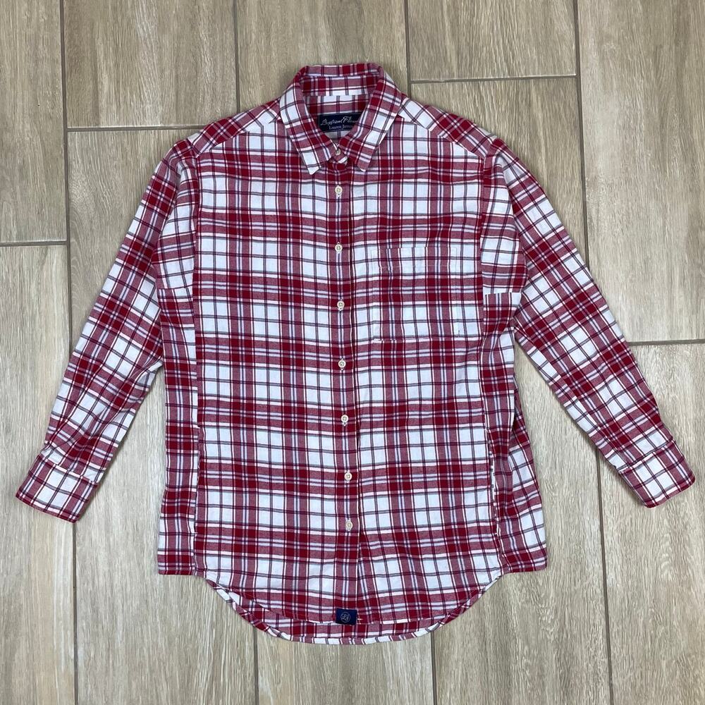 Lauren James Boyfriend Flannel Shirt Womens S Red Plaid Utility Pockets